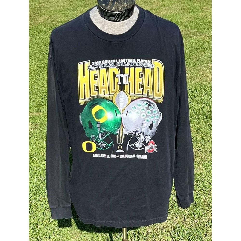 Oregon Ducks Ohio‎ State Buckeyes Shirt Mens XL Black NCAA Football Long Sleeve